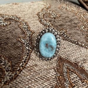 Genuine Larimar .925 Silver Ring Size 8